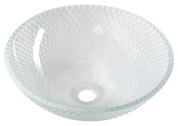 SAPHO - PUKETA sklenené gravírované umývadlo, priemer 42 cm, čirá TY165