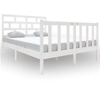 Rám postele biely masívna borovica 140 × 190 cm, 3101329