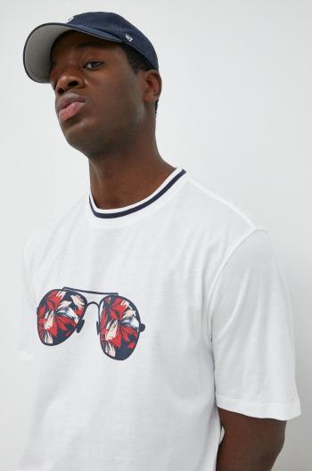 Bavlnené tričko Michael Kors biela farba, s potlačou