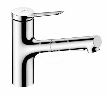 HANSGROHE HANSGROHE - Zesis M33 Drezová batéria 150, s výsuvnou spŕškou, EcoSmart, chróm 74810000