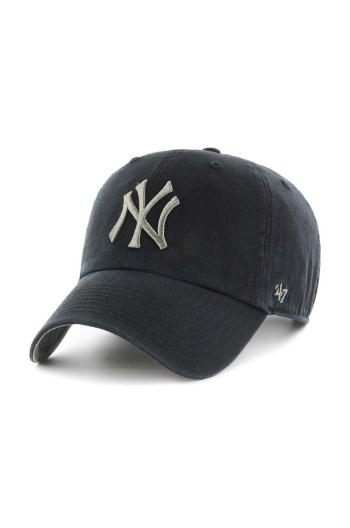 Bavlnená šiltovka 47brand MLB New York Yankees čierna farba, s nášivkou