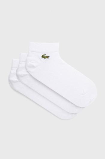 Ponožky Lacoste (3-pak) pánske, biela farba