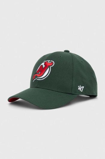 Šiltovka s prímesou vlny 47 brand NHL New Jersey Devils zelená farba, s nášivkou, H-BLPMS11WBP-DG