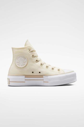 Tenisky Converse Chuck Taylor All Star Lift HI dámske, béžová farba, A05009C