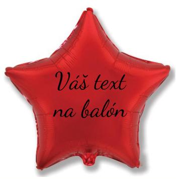 Fóliový balón s textom - Červená hviezda 45 cm