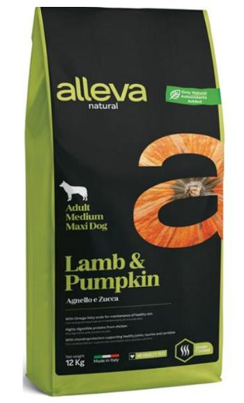 Alleva NATURAL dog adult medium & maxi  lamb & pumpkin 12kg