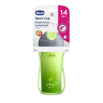 CHICCO Hrnček Sport termo so slamkou 266 ml, zelený 14m+