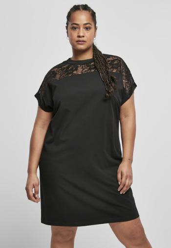 Urban Classics Ladies Lace Tee Dress black - 5XL