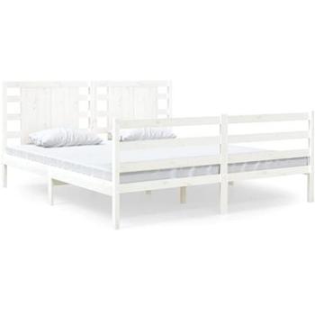 Rám postele biely masívna borovica 140 × 190 cm, 3104264