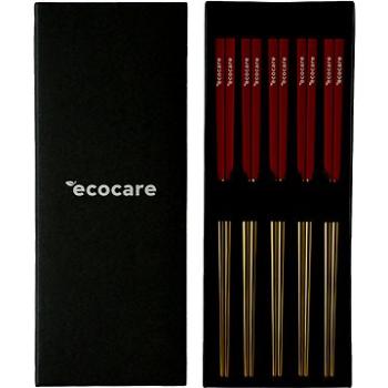 ECOCARE Kovové Sushi paličky Box Gold-Red 10 ks (0750122452071)