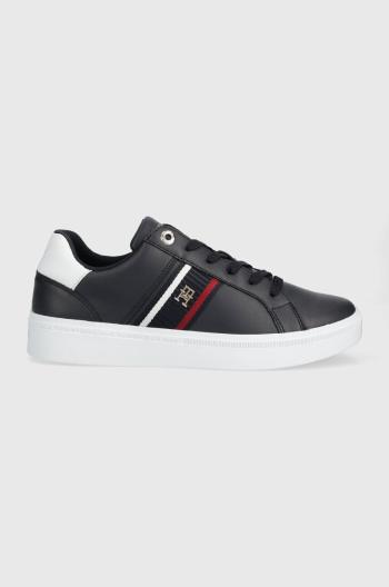 Kožené tenisky Tommy Hilfiger CORP WEBBING SNEAKER tmavomodrá farba, FW0FW07379