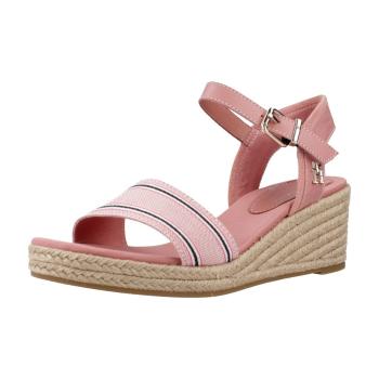 Tommy Hilfiger  SHIRTING WEDGE SANDAL  Sandále Ružová