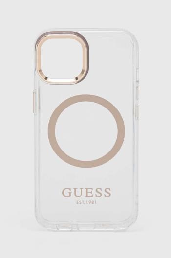 Puzdro na mobil Guess iPhone 14 6,1'' zlatá farba