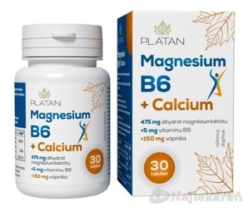 PLATAN Magnézium, vitamín B6 + Calcium, 30 tbl