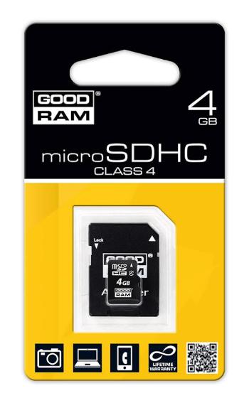 4 GB microSDHC karta GOODRAM Class 4 Retail