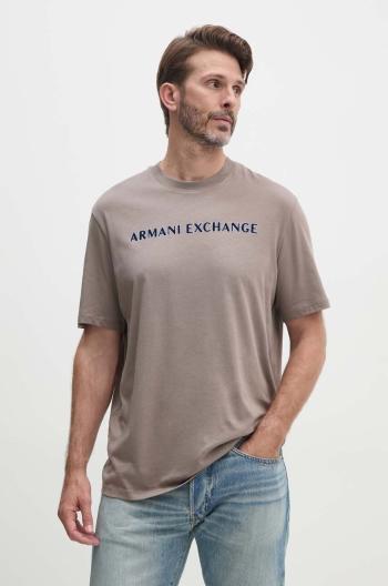 Bavlnené tričko Armani Exchange pánske, zelená farba, s potlačou, 6DZTBD ZJ3VZ