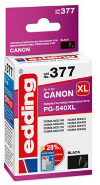 Edding Ink cartridge náhradný Canon PG-540XL kompatibilná Single čierna EDD-377 18-377