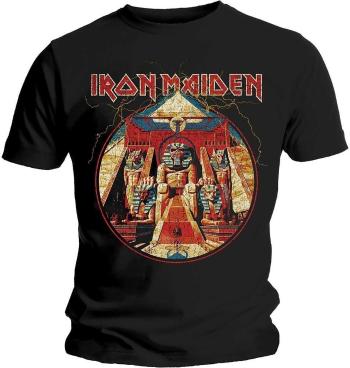 Iron Maiden Tričko Powerslave Lightning Circle Black S