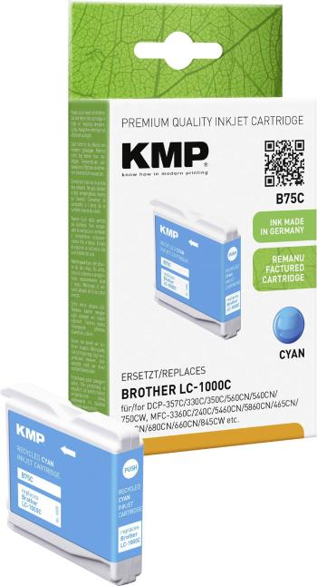 KMP Ink cartridge náhradný Brother LC1000C kompatibilná samostatný modul zelenomodrá B75C 1035,4003