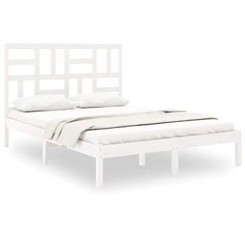 Rám postele biely masívne drevo 120 × 200 cm, 3105946