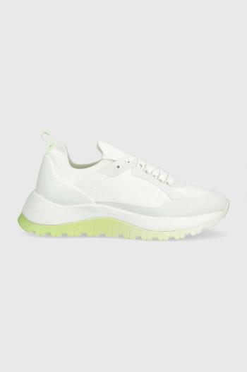 Tenisky Calvin Klein KNIT RUNNER DYNAMIC LACE UP biela farba, HW0HW01446