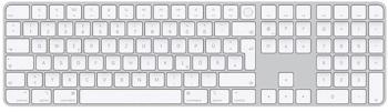 Apple Magic Keyboard mit Touch ID und Ziffernblock Bluetooth® klávesnica biela je možné znovu nabíjať