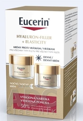 Eucerin HYALURON-FILLER+ELASTICITY DUO denný krém 50 ml + nočný krém 50 ml (zľava na 2.produkt) 1x1 set