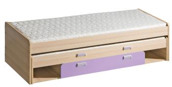Dolmar Detská posteľ s prístelkou CORNETO L16 Farba: Jaseň coimbra / fialová
