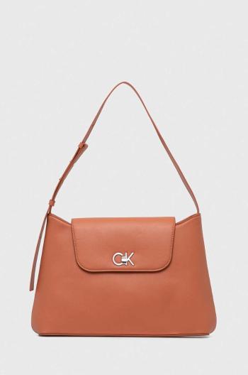 Kabelka Calvin Klein oranžová farba