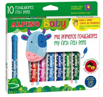 ALPINO BABY Fixky s okrúhlym hrotom 10 farieb