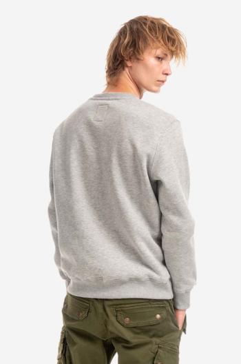 Mikina Alpha Industries Basic Basic Sweater Small Logo 188307.17, pánska, šedá farba, s potlačou