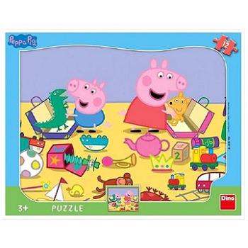 Dino Peppa Pig sa hrá 12 doskové tvary puzzle (8590878303119)