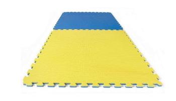 TATAMI PUZZLE podložka oboustranná 100x100x2,5 cm - žlutá/modrá