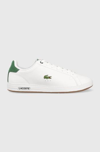 Kožené tenisky Lacoste Graduate Pro Leather Heel Pop Trainers biela farba, 45SMA0097