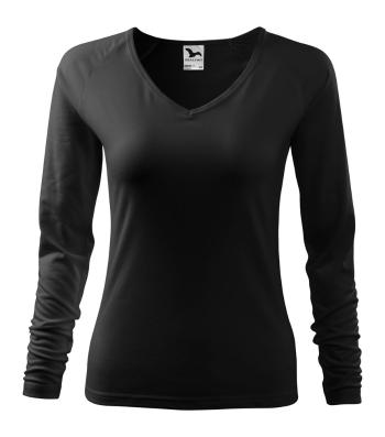 MALFINI Dámske tričko s dlhým rukávom Elegance - Čierna | XXXL