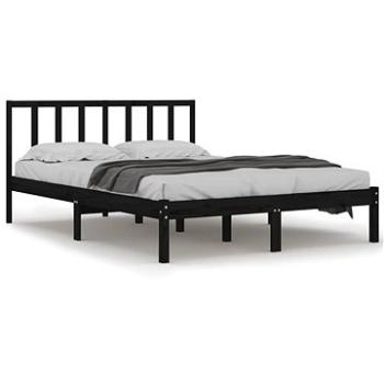 Rám postele čierny masívna borovica 135 × 190 cm Double, 3105115