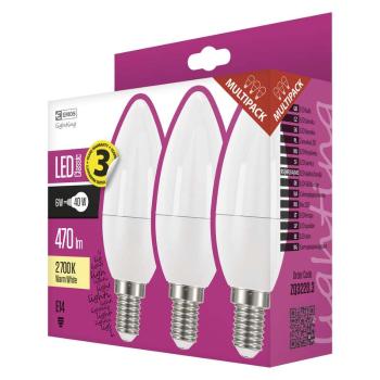 EMOS ZQ3220.3 LED CLS CANDLE 6W E14 WW 3KS