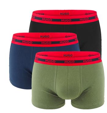 HUGO - boxerky 3PACK cotton stretch black & army green color combo z organickej bavlny - limitovaná fashion edícia (HUGO BOSS)-L (90-98 cm)