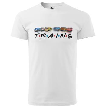 Tričko Trains (Veľkosť: 3XL, Typ: pre mužov, Farba tričká: Biela)