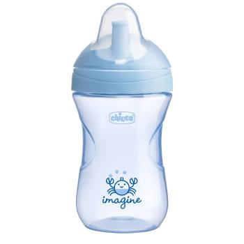 CHICCO Hrnček Advanced so slamkovým náustkom 266 ml, modrý 12m+