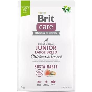 Brit Care Dog Sustainable s kuracím a hmyzom Junior Large Breed 3 kg (8595602558728)