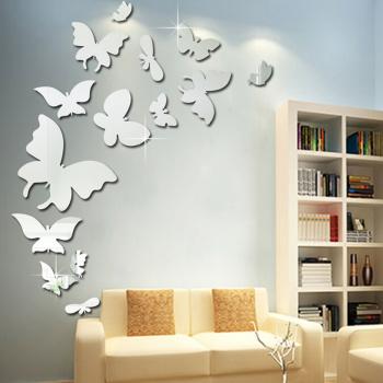 Zrkadlové samolepky na stenu-Butterfly KP16826
