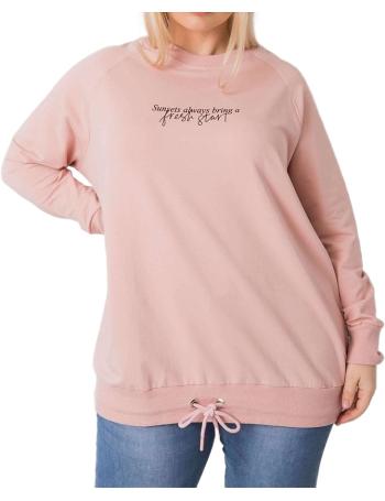 Ružové dámske tričko so stiahnutím as nápisom vel. ONE SIZE
