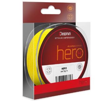 Delphin splietaná šnúra hero 4 fluo žltá 117 m - 0,12 mm 8,2 kg