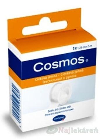 COSMOS Cievková jemná náplasť fixačná z netkaného textilu (1,25cmx5m) 1ks