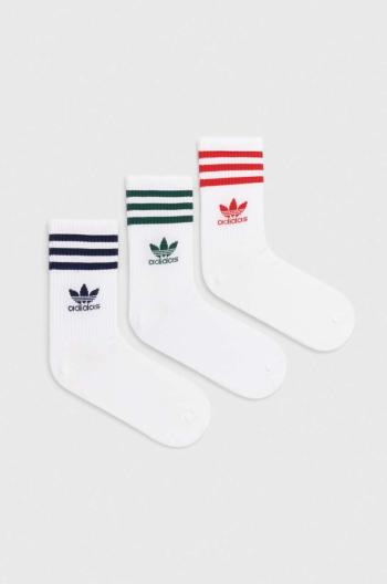 Ponožky adidas Originals 3-pak biela farba