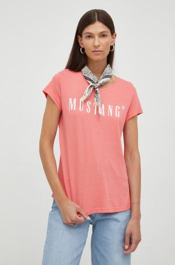 Bavlnené tričko Mustang ružová farba,