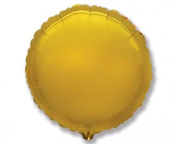 Flexmetal Fóliový okrúhly balón - Zlatý 45 cm