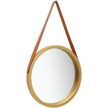Nástenné zrkadlo s popruhom 40 cm zlaté (320361)