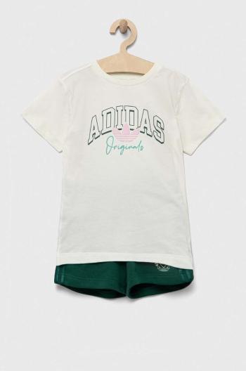 Detská súprava adidas Originals zelená farba